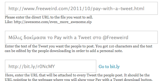 Pay with a Tweet - form