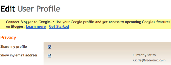 Blogger connect Google+