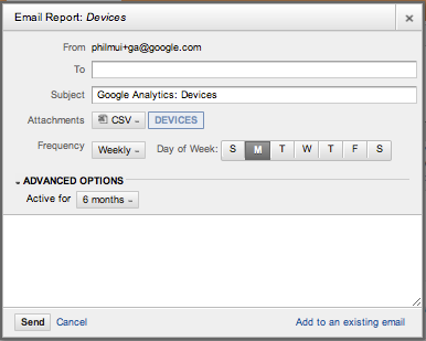 Αποστολή αναφορών μέσω e-mail από το νέο Google Analytics