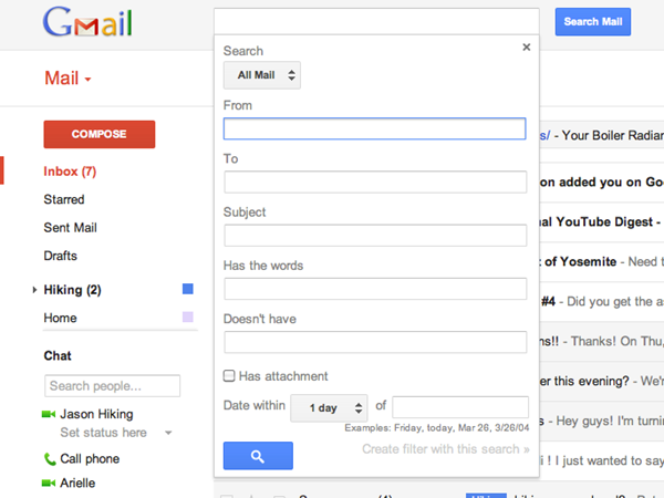Gmail: Βελτιωμένη αναζήτηση