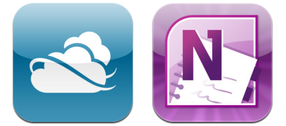 Τα λογότυπα των εφαρμογών του SkyDrive και του OneNote για iOS