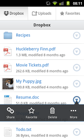 Dropbox for Android 2.0