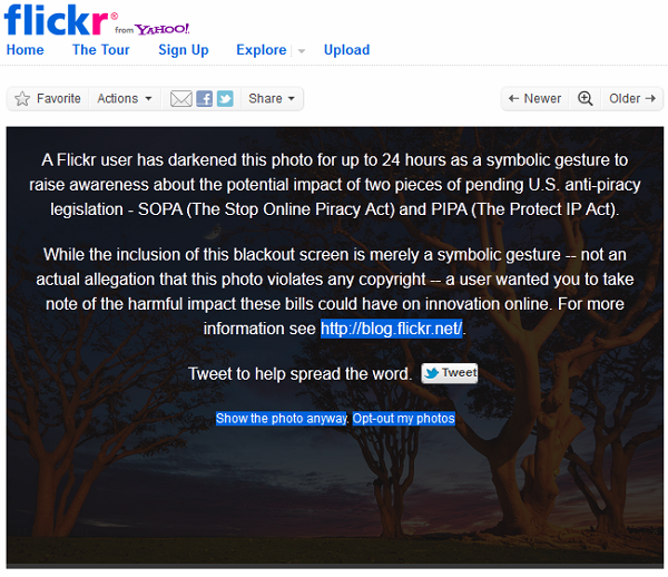 Flickr vs SOPA