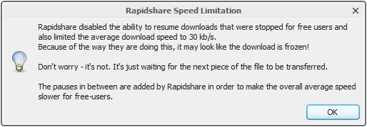 JDownloader Rapidshare restrictions