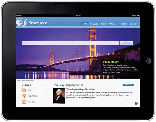Encyclopaedia Britannica on iPad