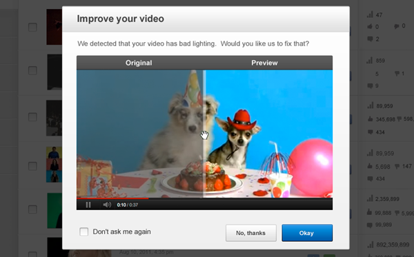 Το YouTube διορθώνει με ένα κλικ κουνημένα και σκοτεινά βίντεο