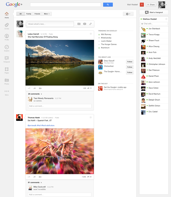 Μεγάλες αλλαγές για το Google+ που αλλάζει εντελώς το περιβάλλον χρήσης του