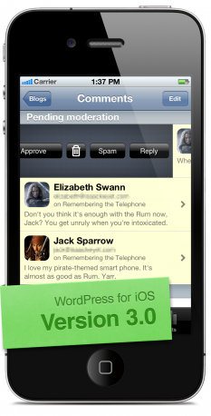 Wordpress για iOS 3, με ανανεωμένη μπάρα, push και βελτιωμένη απόδοση