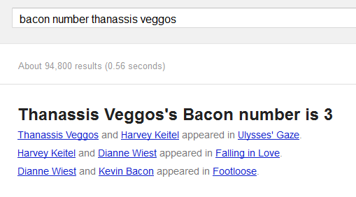 Six Degrees of Kevin Bacon, Thanassis Veggos
