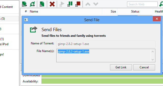μTorrent Send to Friend